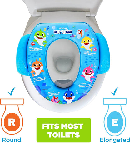 Pinkfong Baby Shark 2 Piece Essential Potty Training Set - Soft Cushion, Baby Potty Training, Safe, Easy to Clean, Step Stool