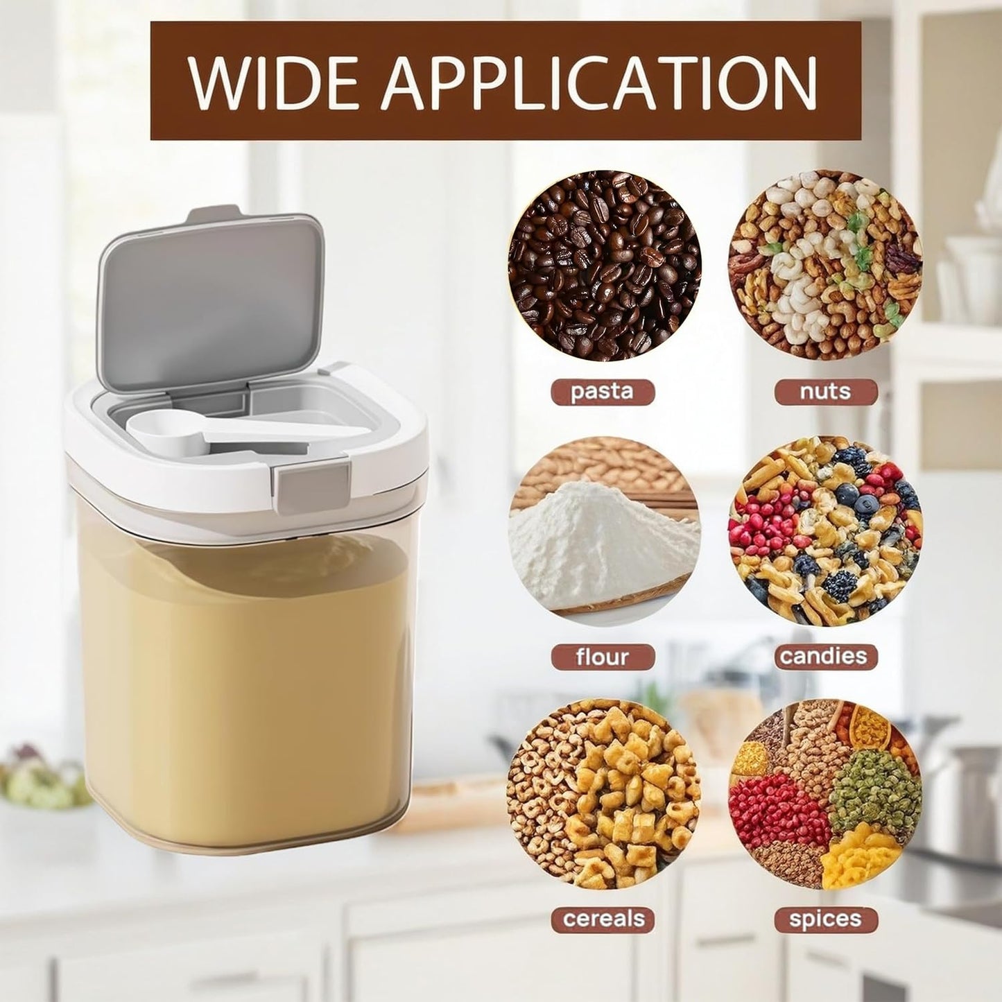 Formula Container to go-1300ml Travel Dispenser BPA Free Airtight Container with Spoon & Layered Storage,Sealed Lid,Stackable,Easy-Clean,Ideal for Coffee,Flour,Sugar,Cereal,Milk Powder(44oz)