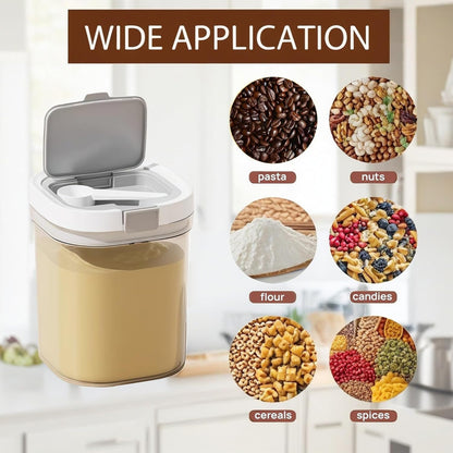 Formula Container to go-1300ml Travel Dispenser BPA Free Airtight Container with Spoon & Layered Storage,Sealed Lid,Stackable,Easy-Clean,Ideal for Coffee,Flour,Sugar,Cereal,Milk Powder(44oz)