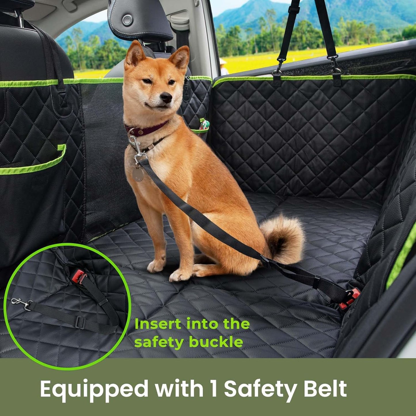 2-in-1 Dog Car Seat Cover for Back Seat, Transform to Passenger Mode - Dog Car Seat, Waterproof, Scratch-resistant, Support to 330lbs, for Outdoor Activities, Travel, to the Vet, for Cars/SUV/Truck