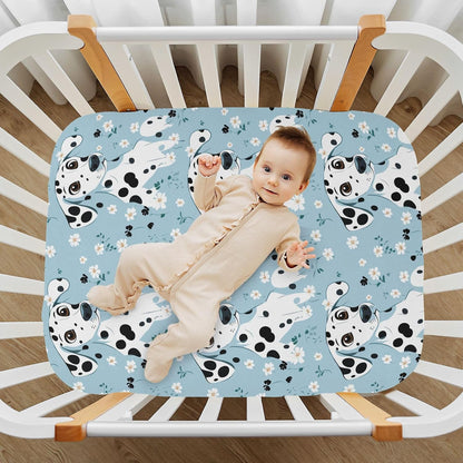 Fitted Crib Sheets Cactus and Floral Stretchy Portable Playard Sheets for Baby Toddler, Breathable Soft Mini Crib Mattress 52 x 28 in for Boys and Girls