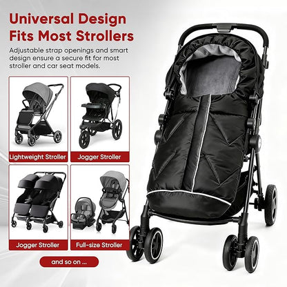 Universal Stroller Blanket & Stroller Footmuff,Water-Repellent Bunting Bag for Babies,Toddlers and Kids,Zipper Footmuff for Stroller,Stroller Winter Cover Warm Baby Sleeping Bag
