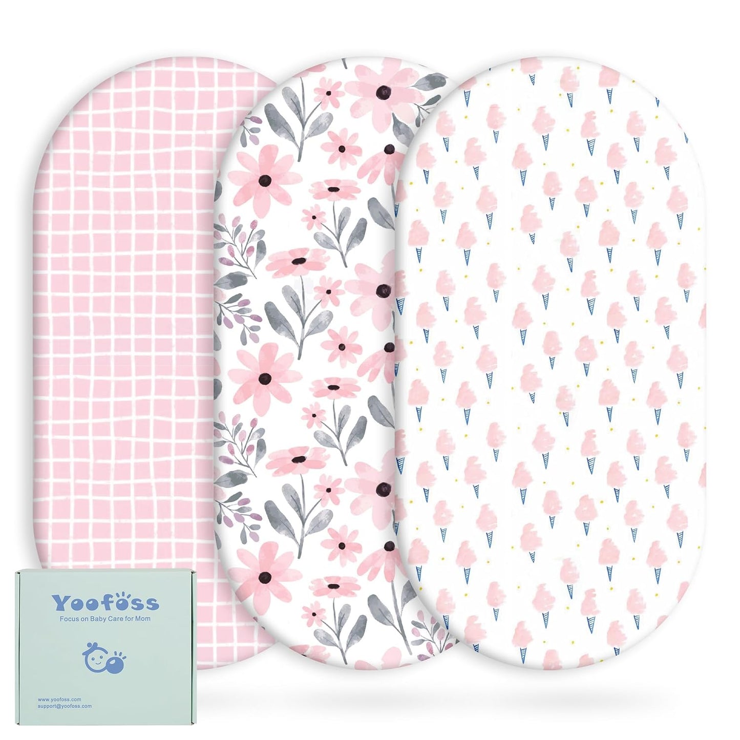 Yoofoss Pack and Play Sheets Fitted, Mini Crib Sheets 2-Pack for Pack N Play Mattress, Stretchy Playard Sheet, Soft and Breathable Green+Giraff