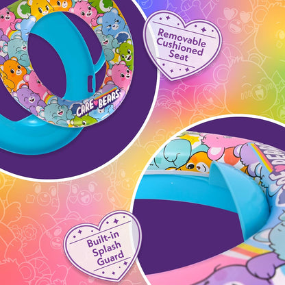 Care Bears Soft Potty Training Seat for Toilet with Storage Hook, Non-Slip Potty Ring with Splash Guard, Built-in Handles for Toddlers
