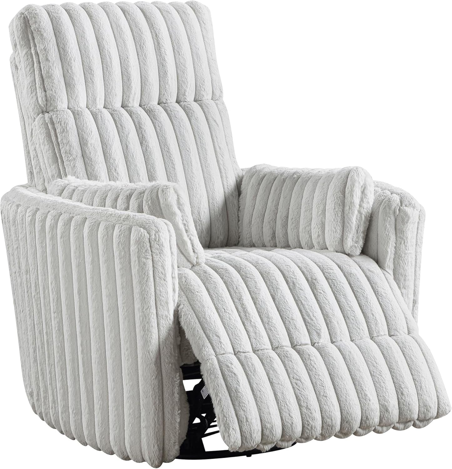 Lexicon Modern Swivel Glider Recliner Chair, Nursery Glider, Corduroy Fabric Upholstery Recliner with High Back, Manual Recliner Sofa Chair for Living Room/Office/Apartment, Gray
