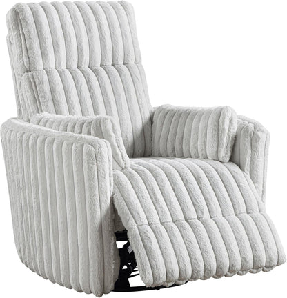 Lexicon Modern Swivel Glider Recliner Chair, Nursery Glider, Corduroy Fabric Upholstery Recliner with High Back, Manual Recliner Sofa Chair for Living Room/Office/Apartment, Gray