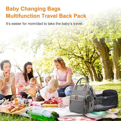Awanhe Diaper Bag, Backpack with Changing Station, Waterproof Baby Bag for Boys & Girls, USB Charging Port for Parents, Travel Backpack Baby Essentials & Lovely Baby Shower Gifts, Grey