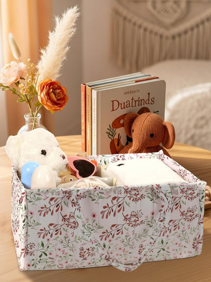 Shinylin 2 Pcs Diaper Caddy Organizer New Mom Gifts Stylish Brown Diaper Caddy Basket Floral Pastoral Daisy Nursery Storage Organizer Baby Shower New Parents Gifts for Baby Newborn Essentials
