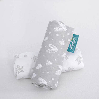 Bassinet Sheets Fit for Simmons Kids By The Bed City Sleeper Bassinet(Twins), Moses Basket and Hospital Bassinet, 100% Cotton, 2 Pack, Gray and White Print - Colors A
