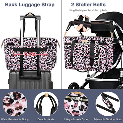 ITIEZY Diaper Bag Tote for Baby - Large Mommy Bag with Portable Changing Pad Pacifier Case, Hospital Bags Travel Baby Bag