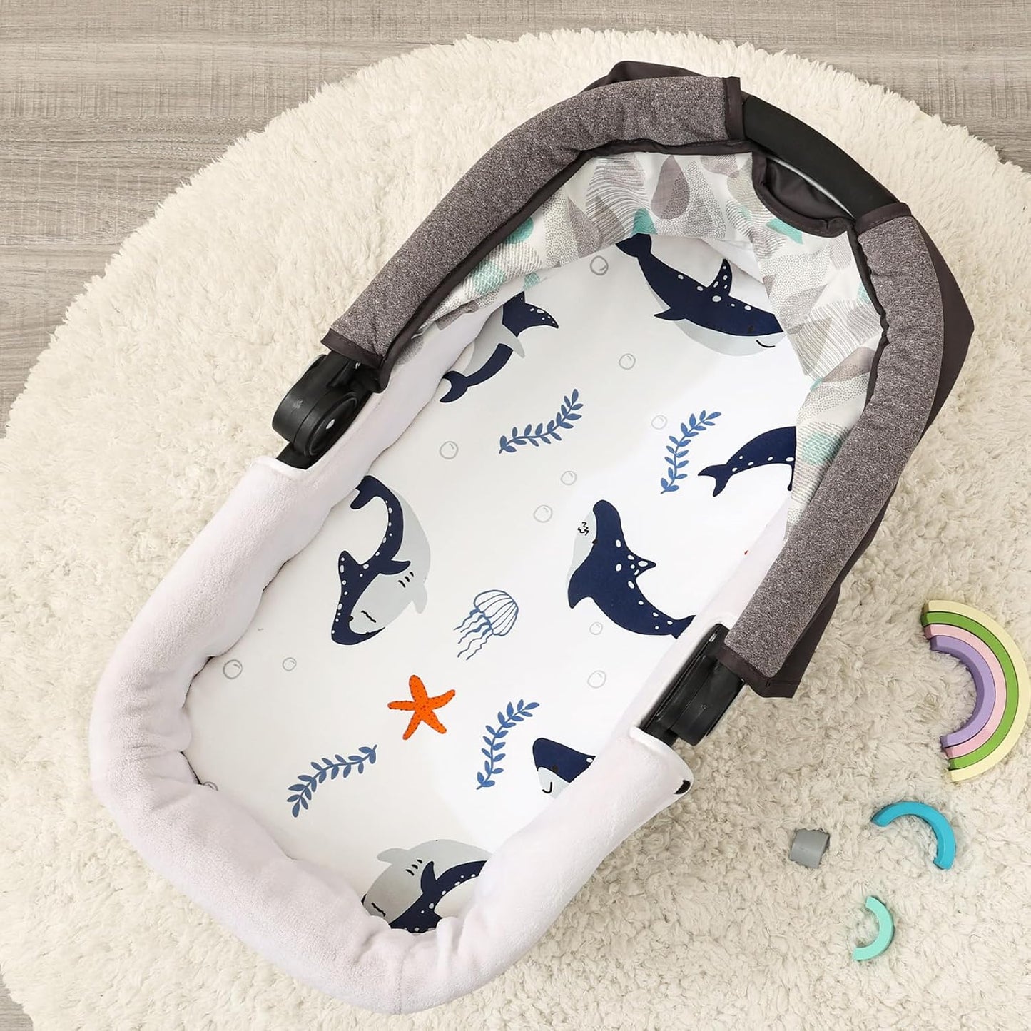 PHF 3 Pack Soft Mini Crib Sheets, Floral & Animal Pack N Play Sheets for Baby Boys Girls, No Slip Universal Fit for Pack N Play, Playard, Portable and Mini Crib Mattresses,Floral & Animal