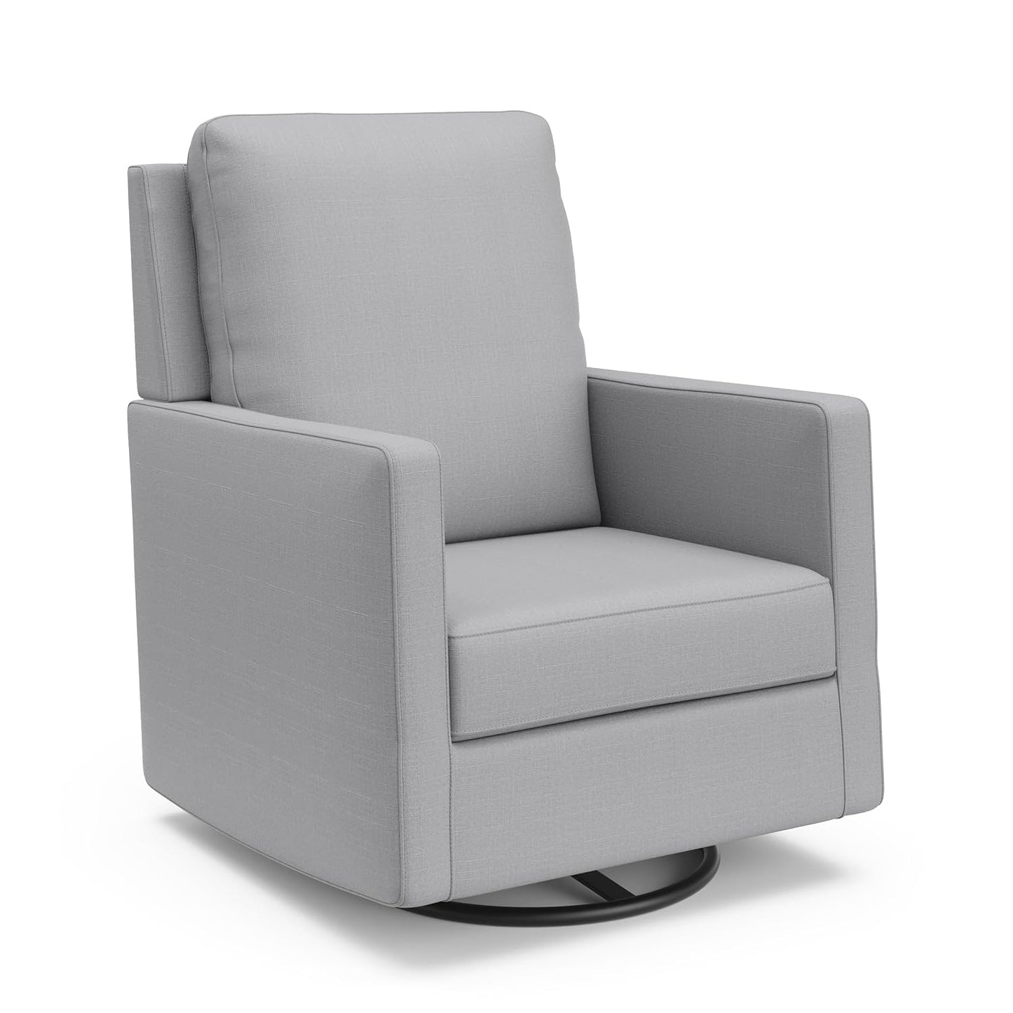 Storkcraft Calabasas Upholstered Nursery Swivel Glider (Fog) – GREENGUARD Gold Certified, CertiPUR-US Certified Foam, Pillow-Based Comfortable Swivel Glider
