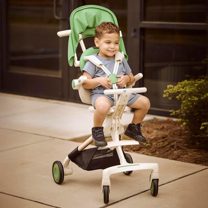 Evolur Velo Rider Travel Stroller – Compact, Lightweight Umbrella Stroller for Toddlers 6–36 Months, One-Hand Fold, Footrest, Rear Platform, 5-Point Harness, Portable & Travel-Friendly
