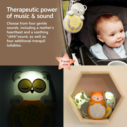 Cloud b Travel Comforting Sound Machine w/Calming Light | 4 White Noise and 4 Lullabies | Re-Activating Smart Sensor | Sweet Dreamz On the Go™ - Fox
