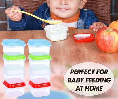 ARSUK Baby Food Containers (4oz/120ml, 8 Pack) - Small Plastic Containers with Lids - Toddler Snack Containers - Reusable Freezer Safe Food Storage Jars - BPA-Free, Leakproof & Microwave Safe