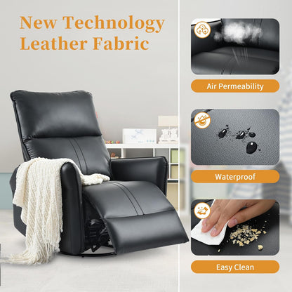Power Swivel Rocker Recliner Chair for Nursery, Upholstered Snowflake Velvet 270°Swivel Glider Rocker Chair with USB Ports, Small Power Recliners for Small Spaces Living Room