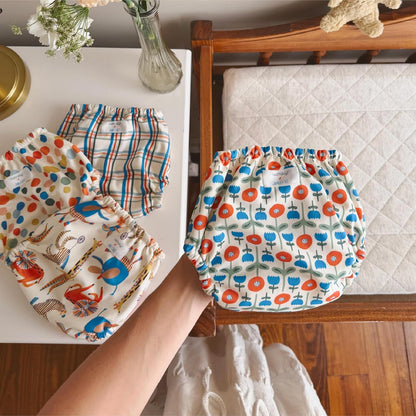 Esembly Cloth Diaper Cover - Reusable Swim Diaper, Waterproof, Breathable - Adjustable Outer Layer Over Absorbent Inner for Blowout Protection - Sea Glass, Size 2 (18-35lbs)