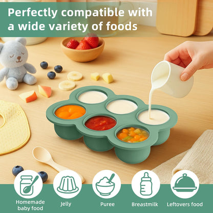 16 Pack Silicone Baby Feeding Set, BPA-Free Baby LED Weaning Supplies, Include Suction Plates, Baby Bowls, Silicone Fork & Spoon, and More, First Stage Baby Food Eating Utensils - 6+ Months(Blue, 16)