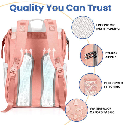 PILLANI Baby Diaper Bag Backpack - Large Waterproof Travel Diaper Bag for Boys & Girls, 16 Organizer Pockets with Changing Pad, Insulated Bottle Pockets & Stroller Straps, Baby Shower Gifts, Dinosaur