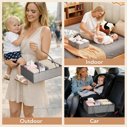 BBLIKE 3-Tier Diaper Caddy Organizer - Rolling Utility Baby Cart with Drawer and Side Pockets for Nursery and Baby Essentials, Multi-Function Cart for Bedroom and Bathroom, White
