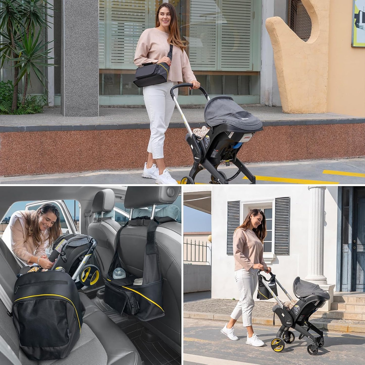 Storage Bag for Doona Infant Car Seat Stroller, Large Capacity Diaper Bag, Wearable Backpack, Stroller Organizer, Easy Access Zipper, Water-Repellent Lightweight Baby Travel Essentials Organizer