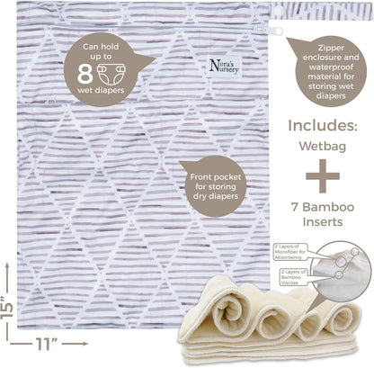 Nora's Nursery Cloth Diapers + Nora's Nursery Pail Liner for Cloth Diapers