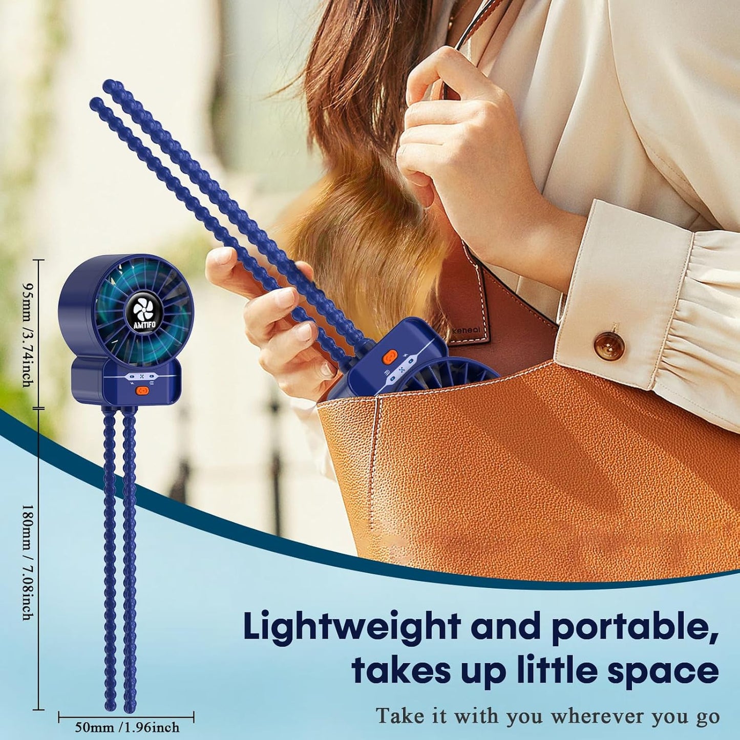 AMTIFO Portable Stroller Fan - 4-Speed Rechargeable USB Fan, Quiet Clip-on Baby Fans for Stroller Crib and Travel - Compact & Battery-Operated Cooling Fans for Baby Comfort on the Go