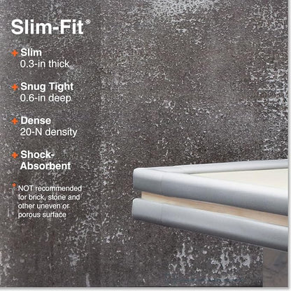 Roving Cove Slimfit Corner Edge Protector for Baby Proofing (Small 18ft Edges 8 Corners), Furniture Safety Bumper Guard, Soft NBR Rubber Foam, 3M Adhesive, Stone Grey