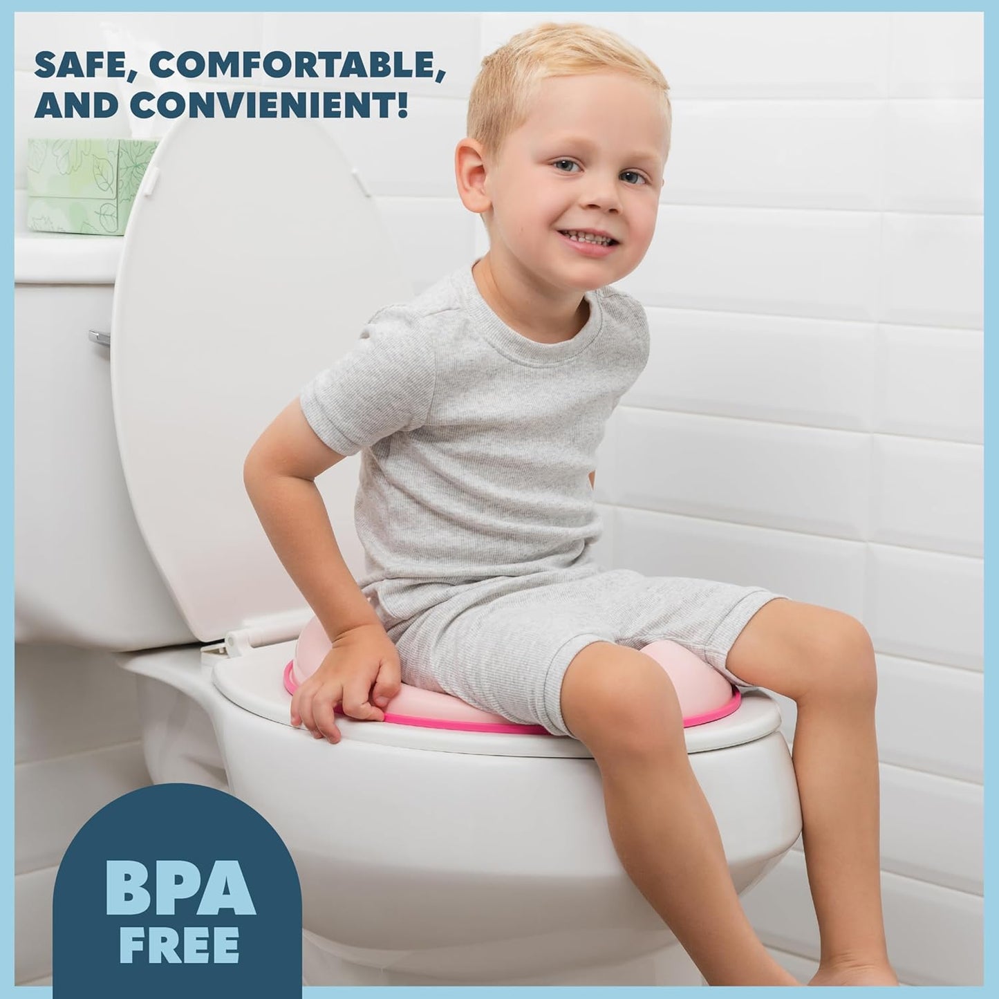 Todays Kids Toddler Potty Training Seat - Toddler Toilet Seat Attachment for Boys & Girls w/Splash Guard, Non-Slip Grip for Secure Fit, Fits Standard Round & Oval Toilets, Storage Hook Included, Pink