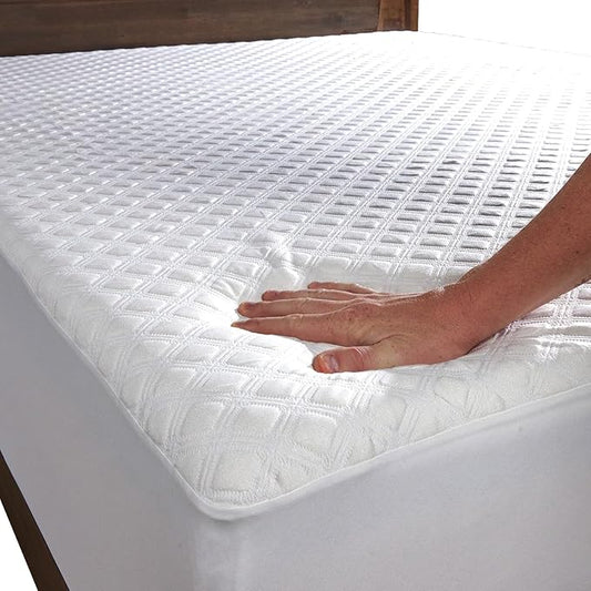 SafeRest Sleepure Waterproof Mattress Protector Full Size - Viscose Derived from Bamboo - Fitted with Stretchable Pockets - Machine Washable Cotton Full Mattress Cover for Bed