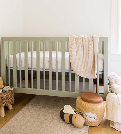 Burt's Bees Baby Essential Organic Cotton Fitted Crib Sheet, Breathable for Boy Girl Standard Crib & Toddler Mattresses