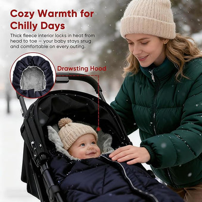 Universal Stroller Blanket & Stroller Footmuff,Water-Repellent Bunting Bag for Babies,Toddlers and Kids,Zipper Footmuff for Stroller,Stroller Winter Cover Warm Baby Sleeping Bag
