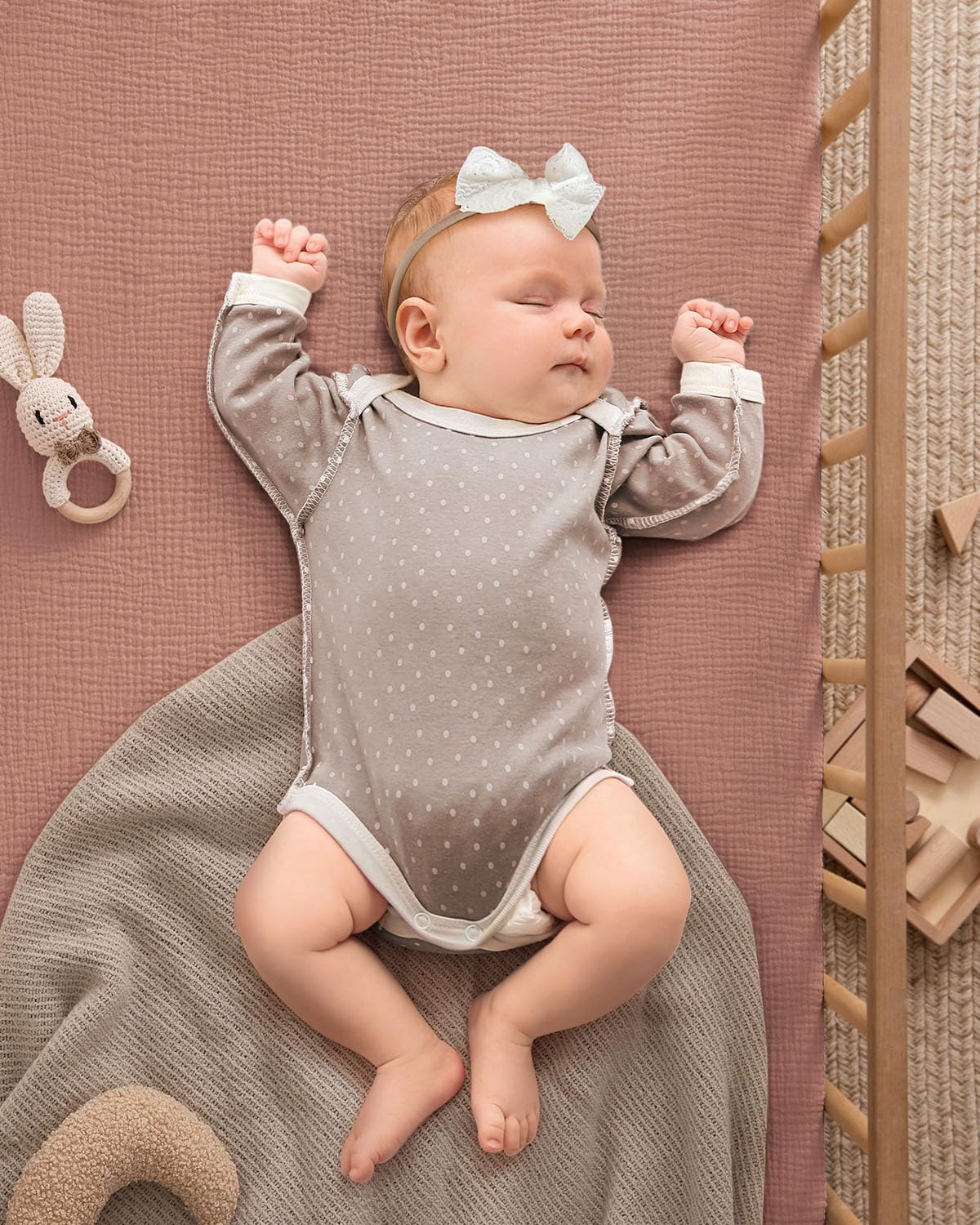 Blissful Diary Muslin Bassinet Sheets for Baby Girls Boys, Boho Soft Cotton Fitted for Oval Hourglass Rectangle Mattress, 2 Pack(Sunshine&Brown)