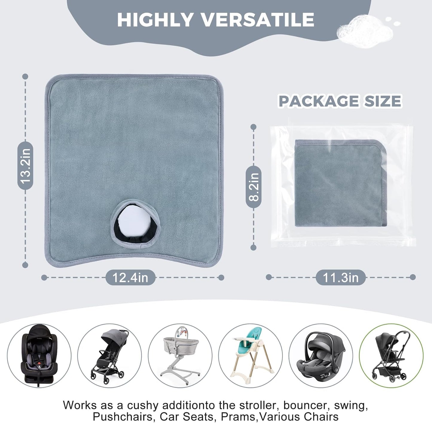 Car Seat Protector for Potty Training, 2 Pack Waterproof CarSeat Liner Toilet Training for Baby Infant Toddler, Dry Seat Piddle Pads Cover for Strollers (Gray)
