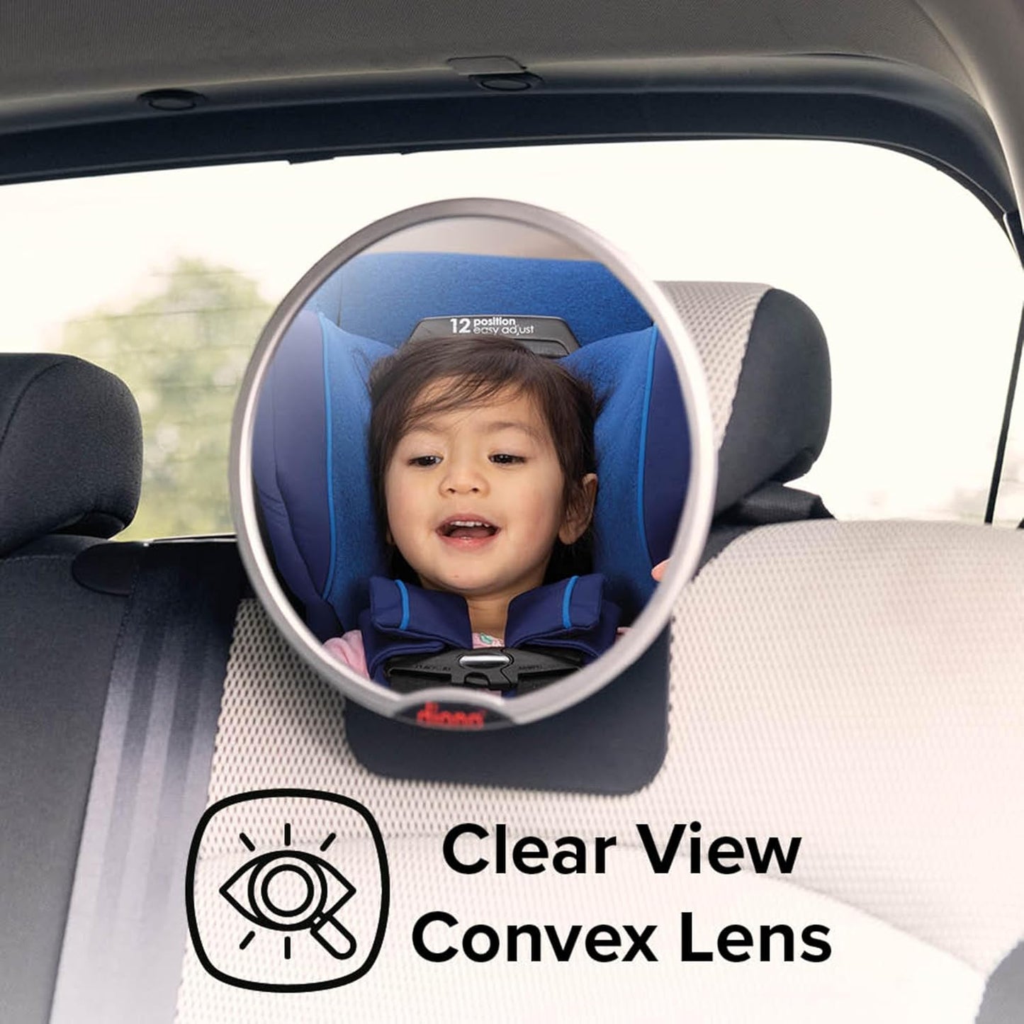 Diono Baby Car Mirror 2 Pack, Includes Safety Car Seat Mirror for Rear Facing Infant & See Me Too Rear View Baby Mirror Both Fully Adjustable with Wide Crystal Clear View, Shatterproof, Crash Tested
