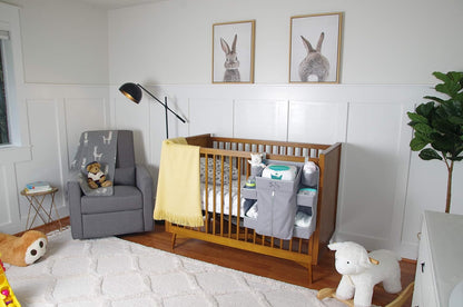Premium Nursery Organizer | Hanging Diaper Caddy for Baby Essentials | Crib, Changing Table or Playard Storage Organizer | 8-Compartment