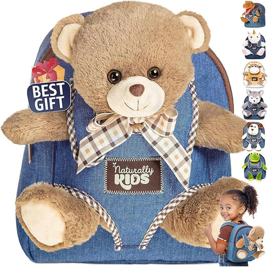 Teddy Bear Backpack, Toddler Valentines Day Gifts, Toys for Kids 3-5, Teddy Bear Stuffed Animal 2 3 4 5 Year Old Girl Boy
