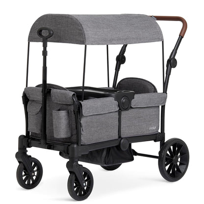 Evolur Velo Rider Travel Stroller – Compact, Lightweight Umbrella Stroller for Toddlers 6–36 Months, One-Hand Fold, Footrest, Rear Platform, 5-Point Harness, Portable & Travel-Friendly