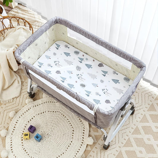 4 Pack Baby Bassinet Sheets - 35"x20" Bedside Bassinet Sheets for Newton, Ezebaby, AMKE & Other Large Bedside Sleeper | Ultra Soft & Skin Friendly Bassinet Fitted Sheets for Boys Girls