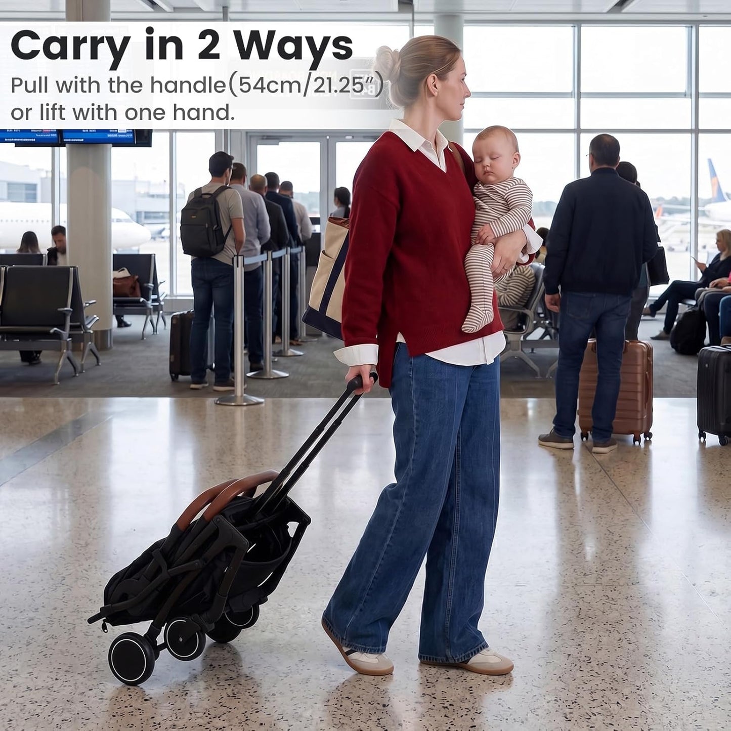 INFANS Travel Stroller, Lightweight Compact Baby Stroller for Airplane with One-Hand Fold, Multi-Position Recline, Canopy, 4 Wheel Suspension, Storage Basket (Grey+Black)