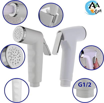 Dual Mode Toilet Bidet Sprayer Head – Chrome Finish Handheld Bidet for Toilet & Bathroom Cleaning – Cloth Diaper Sprayer, Muslim Shower, Jet Spray – G1/2 Coupling