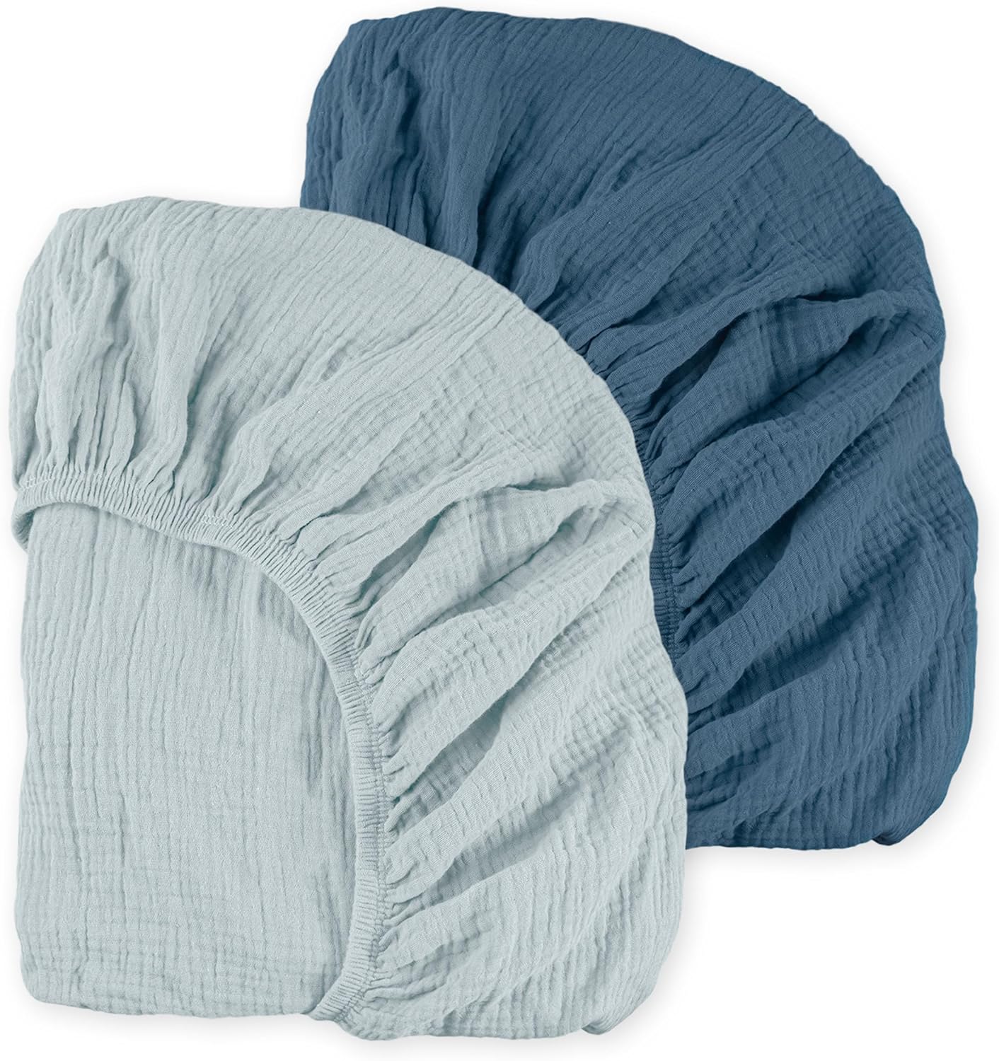 Muslin Bassinet Fitted Sheets 2 Pack, Soft Breathable Cotton Baby Bassinet Mattress Sheet Set, 360° Elastic Snug Fit, Universal for Oval, Rectangle & Hourglass Cradle, Unisex Baby Bedding (Cute Cars)