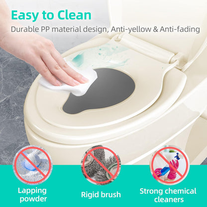 Elongated Toilet Seat with Built-in Potty Training Seat for Toddlers& Adults, Slow Close, Never Loosen, Heavy Duty, Ergonomic, Space Saving Toddler Toilet Seat(Elongated 18.5", Oval)
