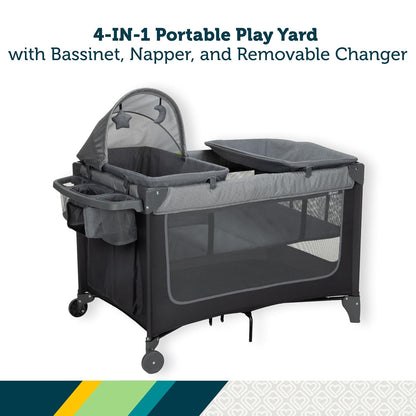 Safety 1st Basic 2-in-1 Play Yard with Bassinet, Gray