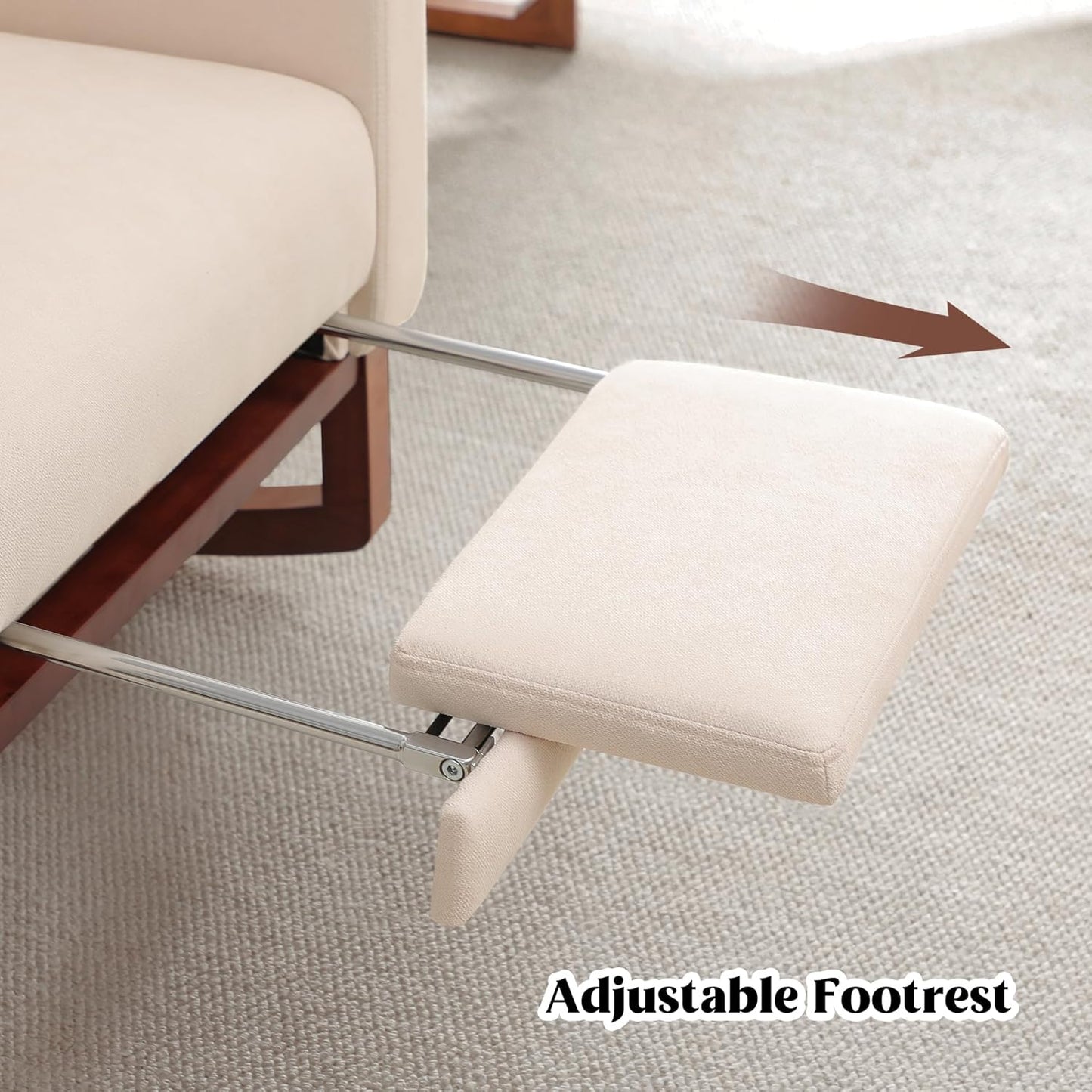 HCHAIRH Rocking Chair Nursery, Nursery Rocking Chairs with Foot Rest, Comfy Fabric Glider Rocker Nursing Chair with High Back for Nursing, Living Room, Bedroom, Beige