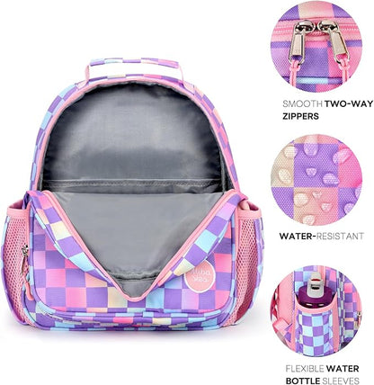 mibasies Toddler Backpack for Girls 2-4: Preschool Kindergarten Backpack - Cute Kids Backpacks for Girls - Checkerboard