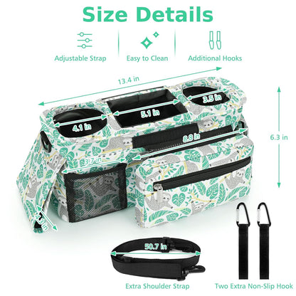 Accmor Universal Stroller Organizer with Insulated Cup Holder Detachable Phone Bag and Shoulder Strap,Stroller Bag Caddy Organizer Fits for Uppababy, Baby Jogger, Britax Strollers