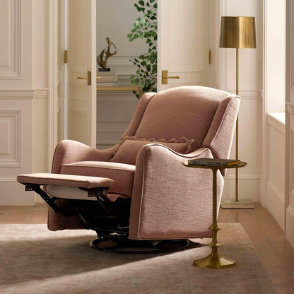 Namesake Devon Recliner and Swivel Glider in Performance Dusty Rose Eco-Basketweave, GREENGUARD Gold and CertiPUR-US® Certified