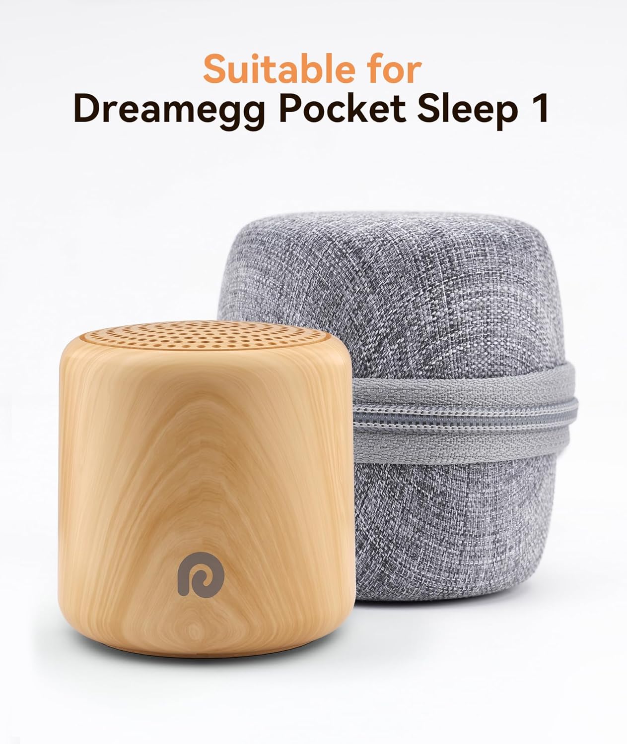 Dreamegg Portable Travel White Noise Machine for Sleep, Features Powerful Battery, Egg-Sized, 16 Nature Sounds, Timer, for Baby Adults Office Privacy Home Gift, Cream