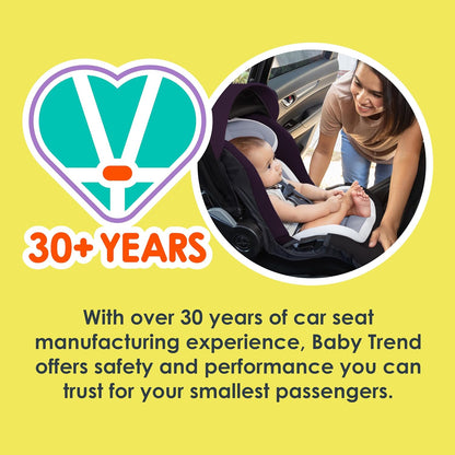 Baby Trend Secure-Lift Infant Car Seat, Dash Black – Compact Lightweight Carrier, Infant Comfort Cushioning, Adjustable Harness Fit
